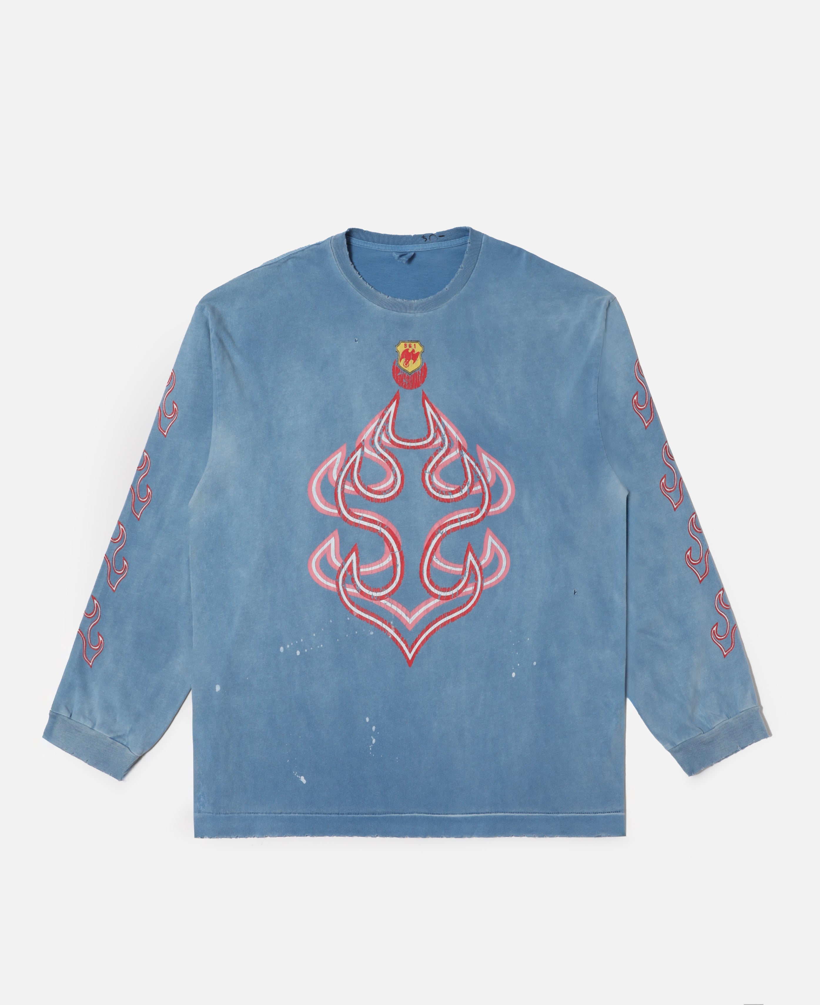 Samurai Blue Long-Sleeve T-Shirt (Blue)