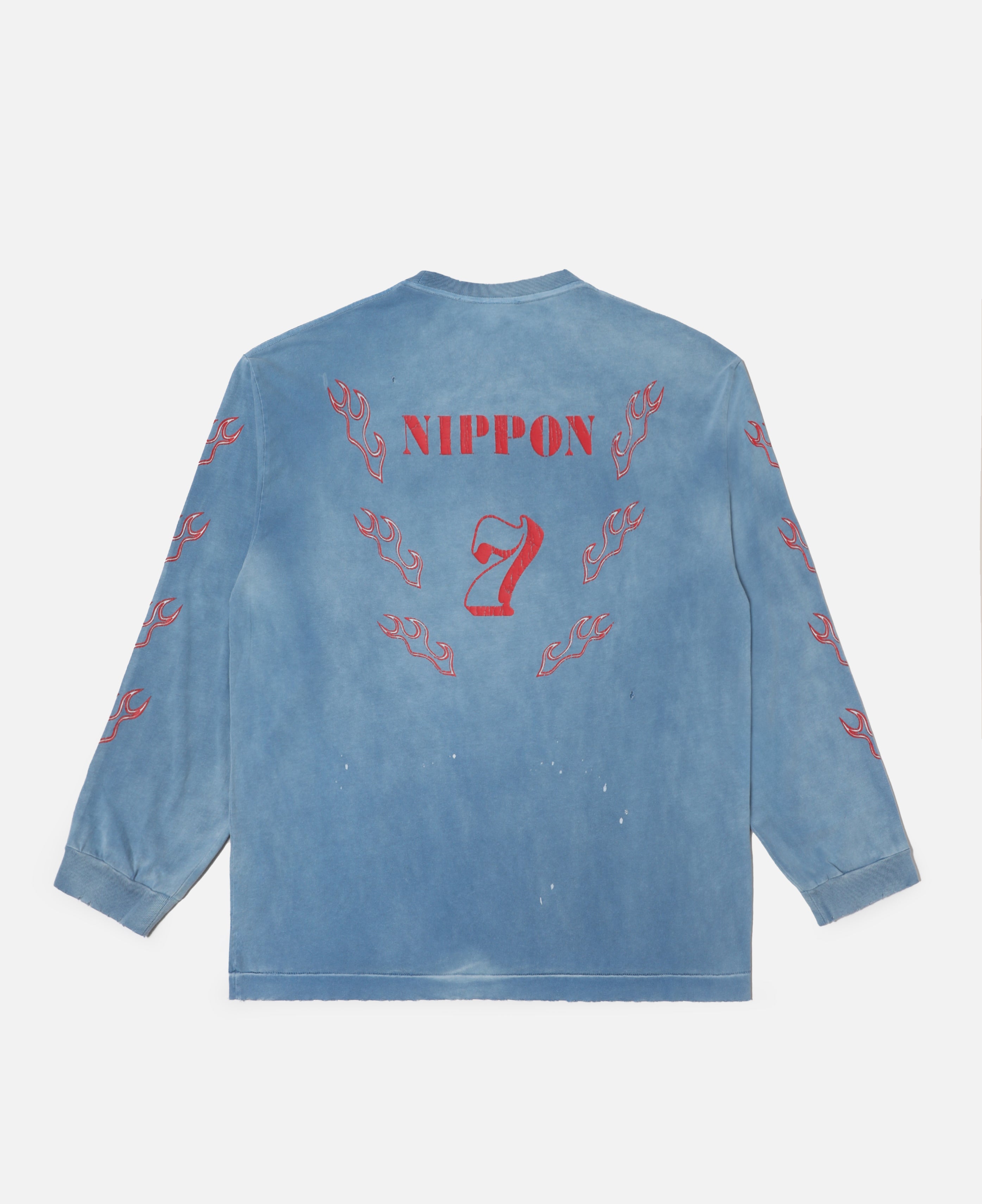 Samurai Blue Long-Sleeve T-Shirt (Blue)
