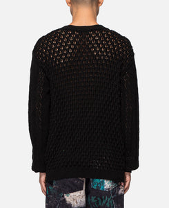 Unisex Flower Man Crew Neck Sweater (Black)