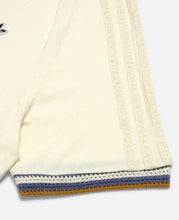 Knit Collar 3-Stripes T-Shirt (Cream)