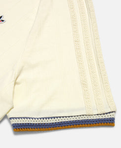 Knit Collar 3-Stripes T-Shirt (Cream)