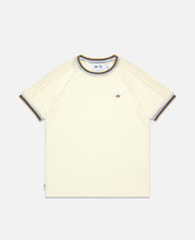 Knit Collar 3-Stripes T-Shirt (Cream)