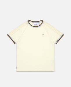 Knit Collar 3-Stripes T-Shirt (Cream)