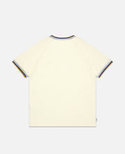 Knit Collar 3-Stripes T-Shirt (Cream)
