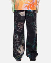 Black Scratch Curved Wide Jeans (L) (Black)