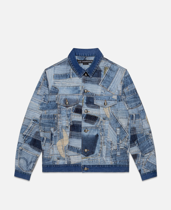 Brno Patchwork Printed Jacket (Blue)