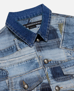Brno Patchwork Printed Jacket (Blue)