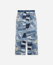 BRNO Patchwork Printed Wide Jeans (Blue)