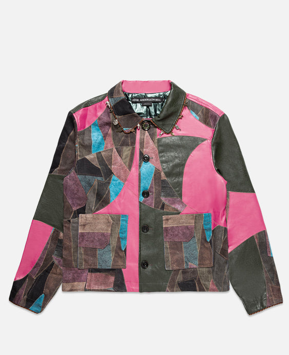 Unisex Trompe L'oeil Patchwork Jacket (Multi)