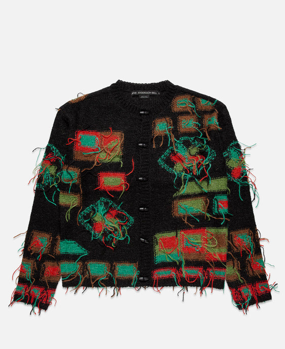 Village Intarsia Cardigan (Black)