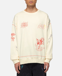 Unisex Shine Mushroom Sweatshirt (White)