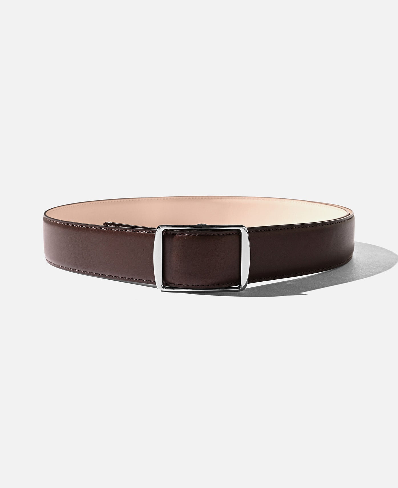 Holeless Essential Leather Belt (Brown)