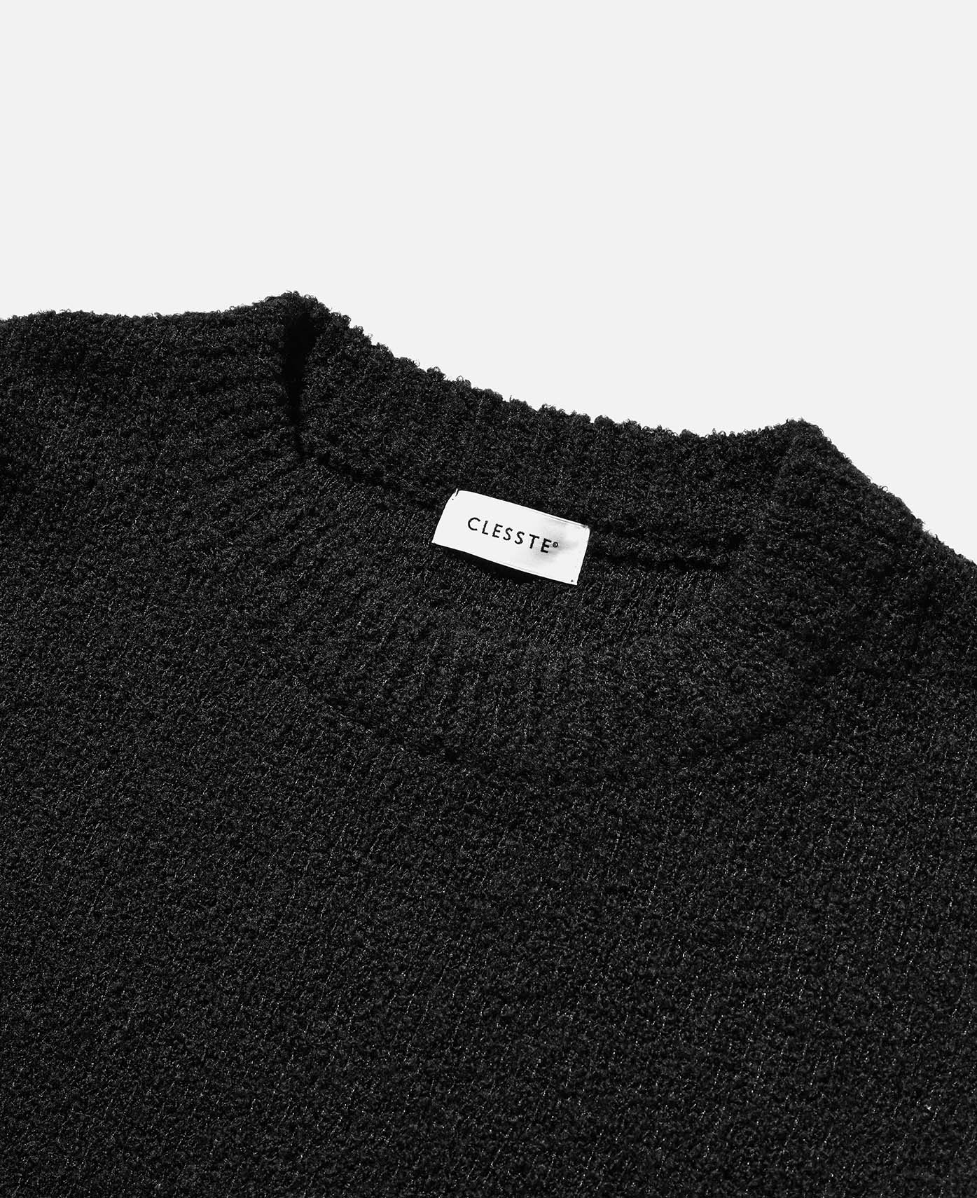 Slub Pile Knit Pullover (Black)