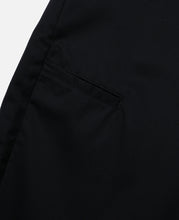 Wool Gabardine City Uniform Wide Tapered Pants (Black)