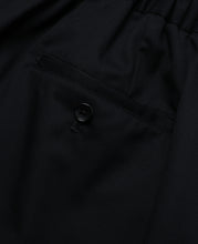 Wool Gabardine City Uniform Wide Tapered Pants (Black)