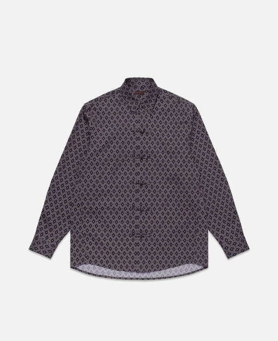 Chinese Button Pattern Shirt (Purple)