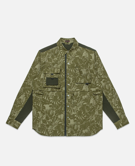 Cotton Printed Ripple Shirt (Green)