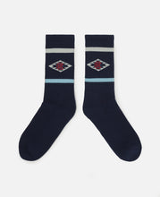 Ethnic Pattern Socks (White/Navy)