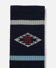 Ethnic Pattern Socks (White/Navy)
