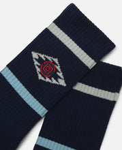 Ethnic Pattern Socks (White/Navy)