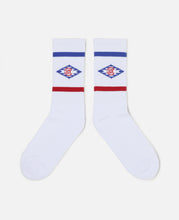 Ethnic Pattern Socks (White/Navy)