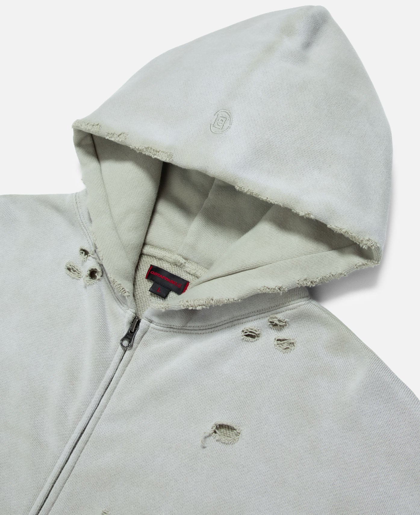 Heavy Washed Zip Up Hoodie (Green)