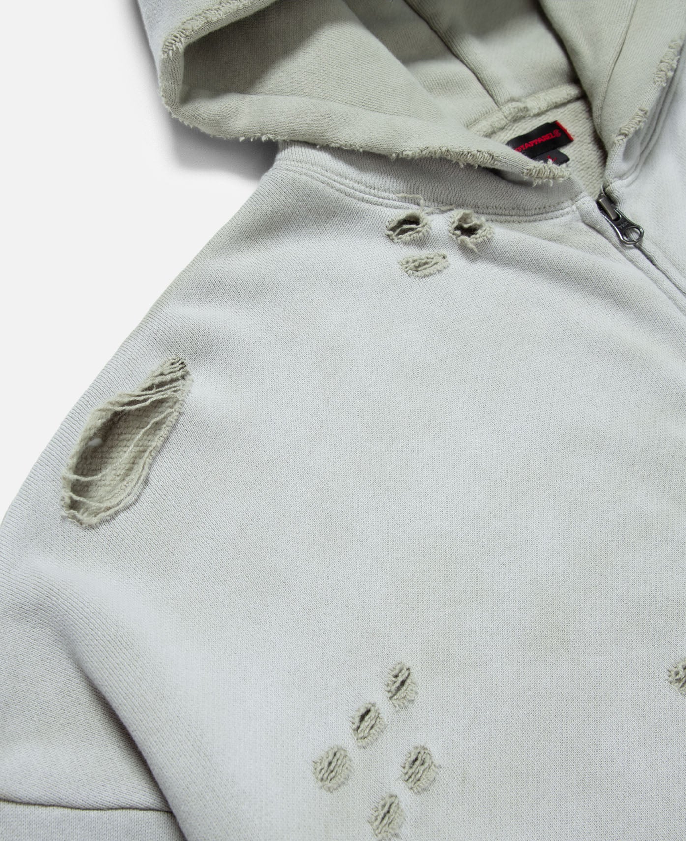 Heavy Washed Zip Up Hoodie (Green)