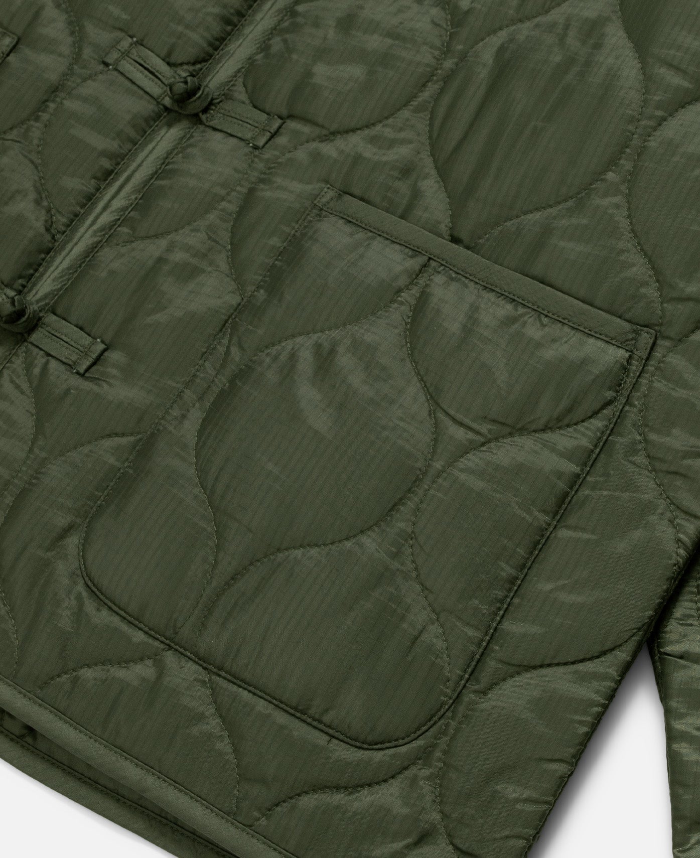 Quilted Chinese Jacket (Olive)
