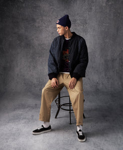 Quilted Patchwork Jacket (Navy)