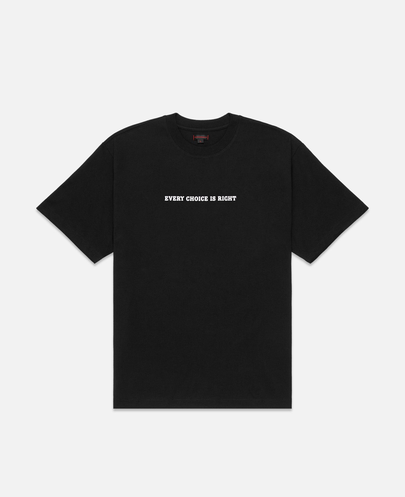 Star Print "Every Choice Is Right" T-Shirt (Black)