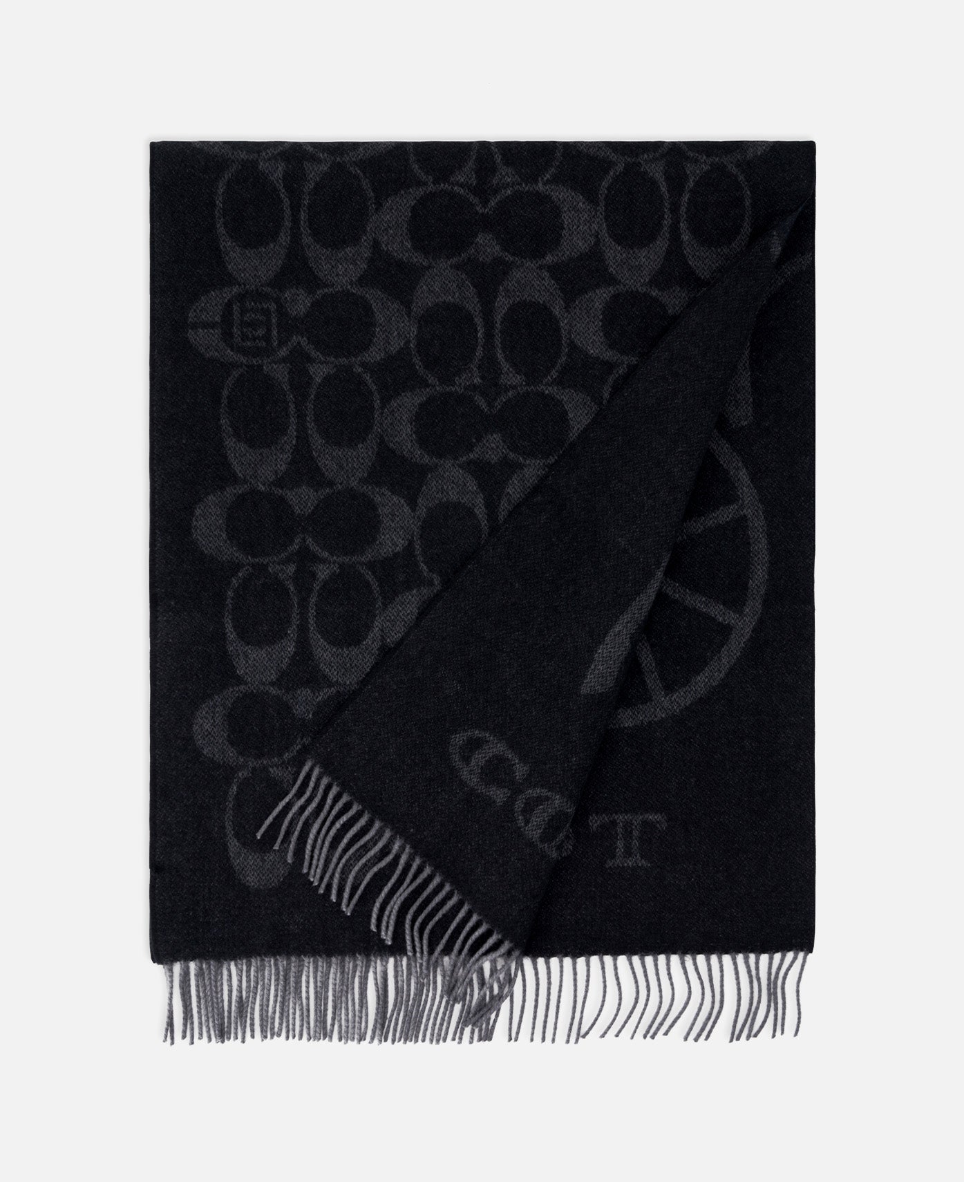 Coach Clot Reversible Horse And Carriage Oversized Muffler (Black)