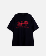 Coach Clot Horse And Carriage Relaxed T-Shirt (Navy)