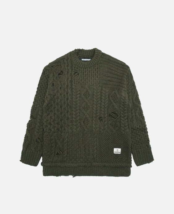 Patchwork Savage Sweater (Olive)