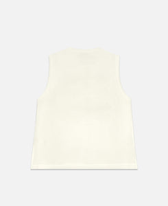 Flower Porcelain Plate Printed Vest (White)