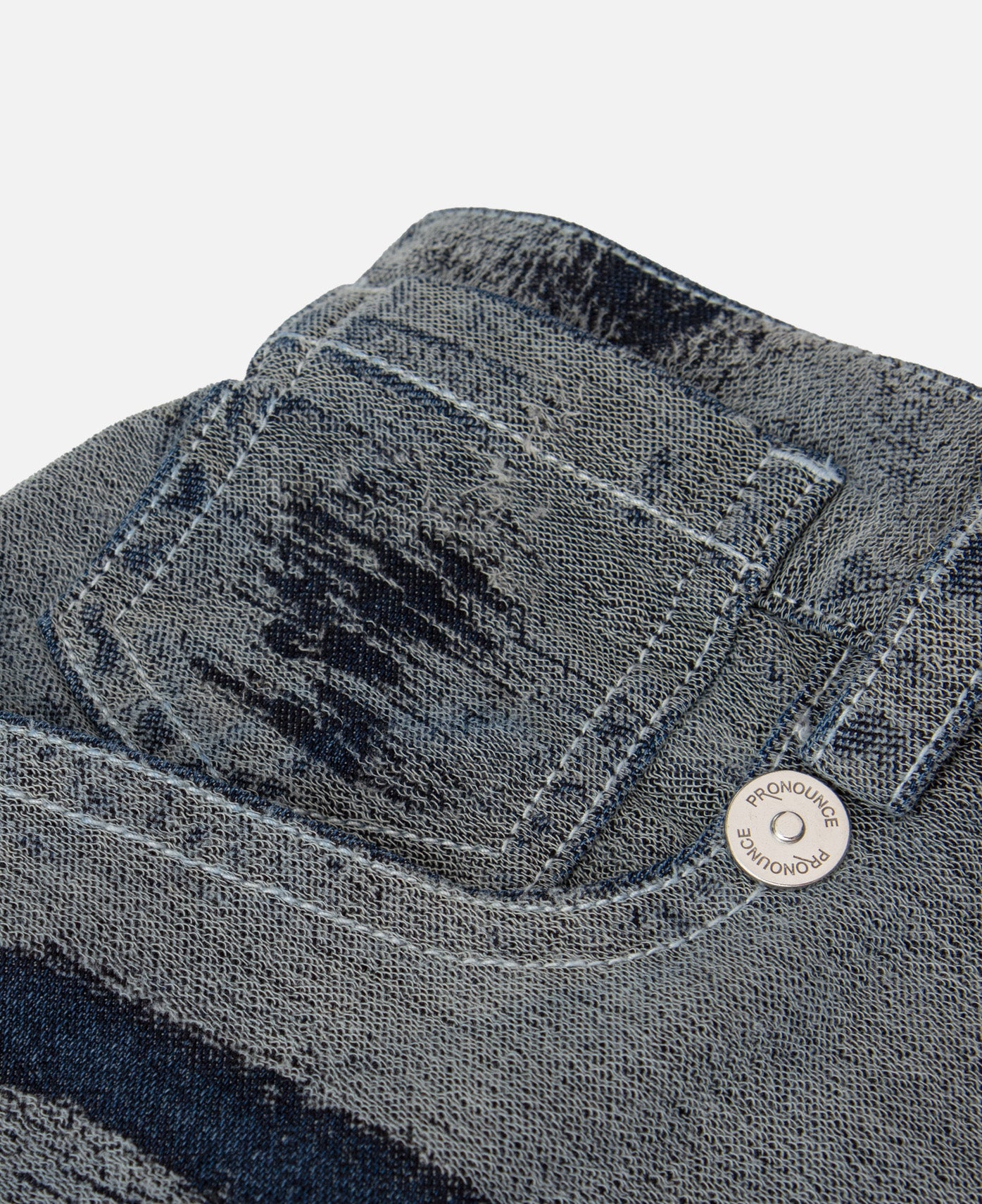 Hand Scratched Whisker Washed Denim Pants (Blue)