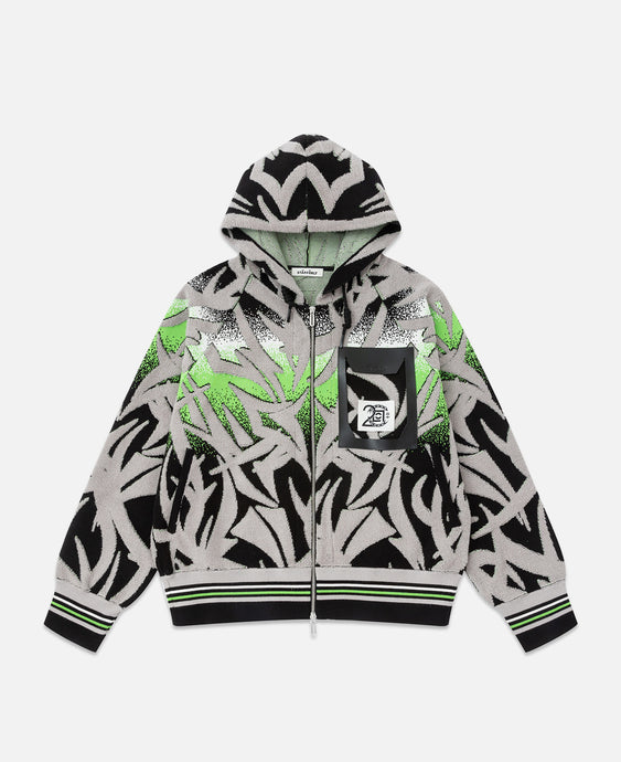 Black Egra Knitted Hoodie Jacket (Black)