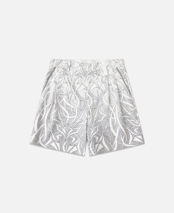 Grey And White Graded Blazer Shorts (Grey)