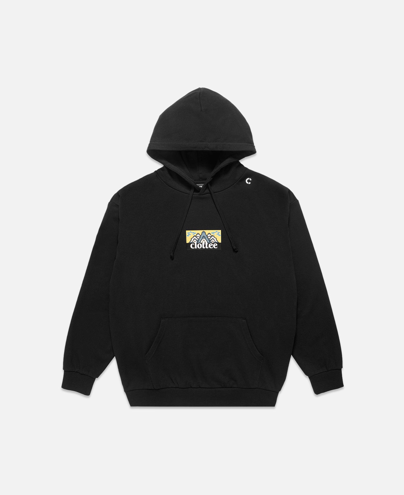 Boxy Print Hoodie (Black)