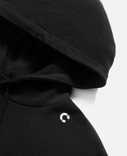 Boxy Print Hoodie (Black)