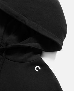 Boxy Print Hoodie (Black)