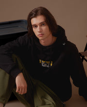 Boxy Print Hoodie (Black)