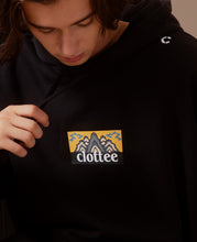 Boxy Print Hoodie (Black)