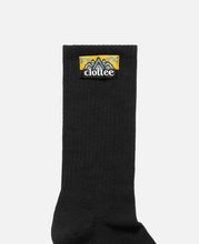 Jacquard Label Socks (Black & White)