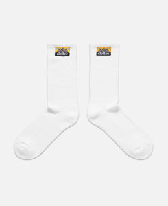 Jacquard Label Socks (Black & White)