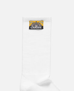 Jacquard Label Socks (Black & White)