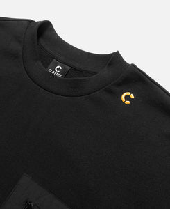 Nylon Patch Pocket Sweatshirt (Black)