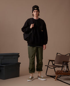 Nylon Patch Pocket Sweatshirt (Black)