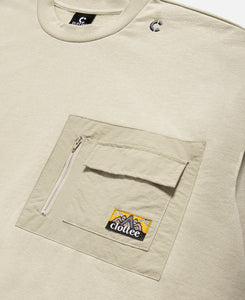 Nylon Patch Pocket Sweatshirt (Khaki)