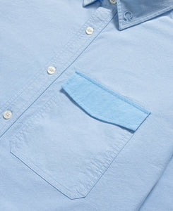 Shirt With Nylon Pocket Flap (Blue)
