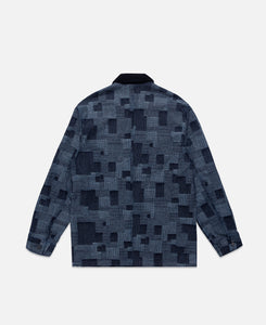 Worker Jacket With Corduroy Collar (Blue)